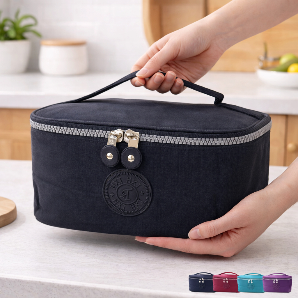Bolsa Térmica Lancheira Porta Marmita Pequena Fitness Trabalho Resistente Reforçada Cores Modernas Alça Mão