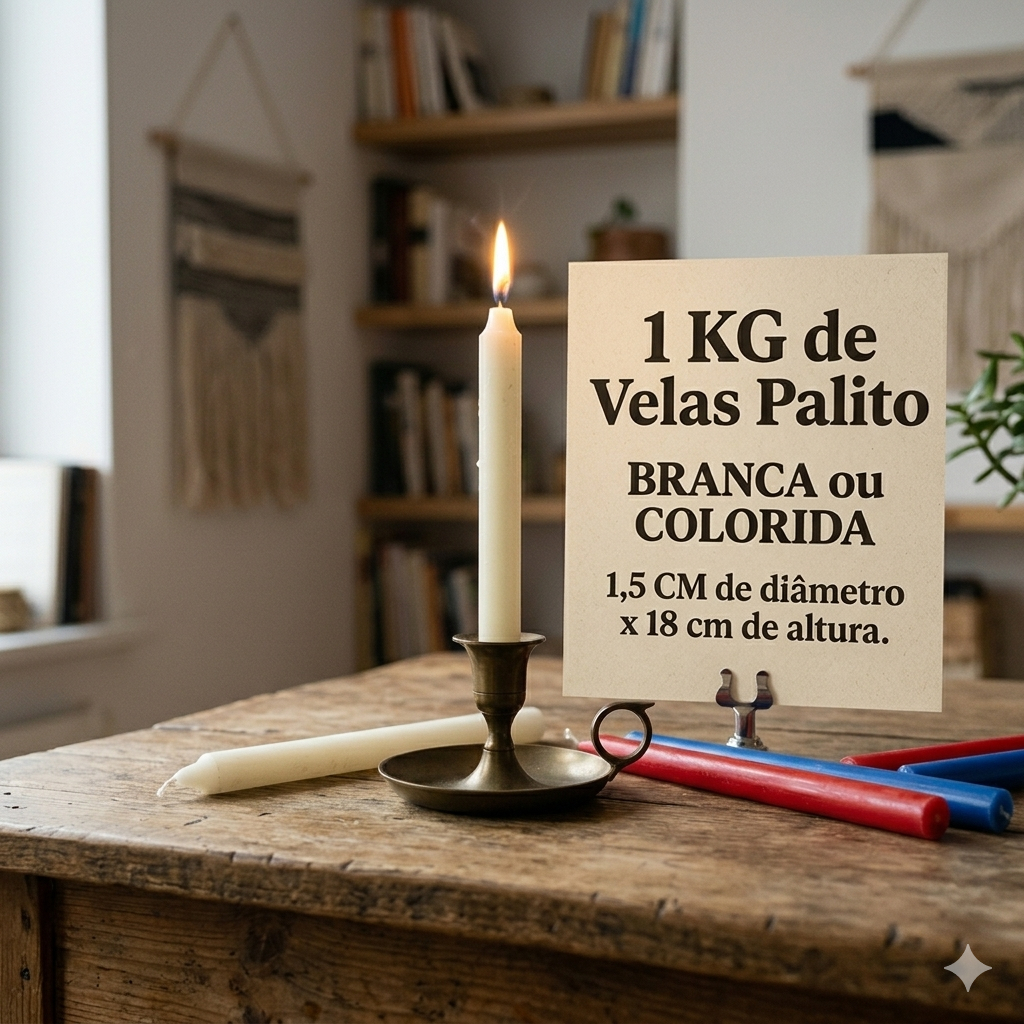 1 KG de Vela Palito - 18 cm