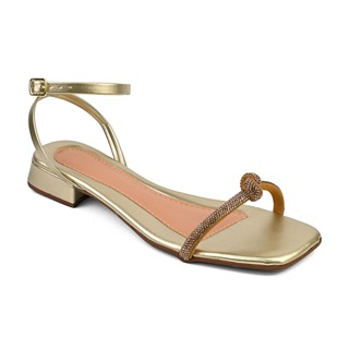 SALTO BAIXO FRENTE NÓ TIRA DE STRASS TRASEIRO CRUZADO COM FIVELA em Oferta na Shopee