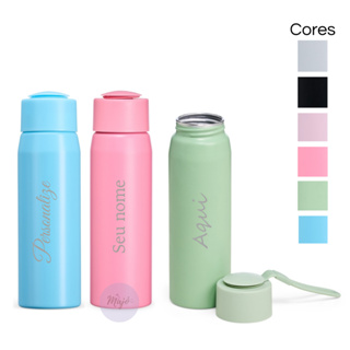 Garrafa Alumínio 600 ml Personalizada Fosca com Tampa Rosqueável e Alça em Oferta na Shopee