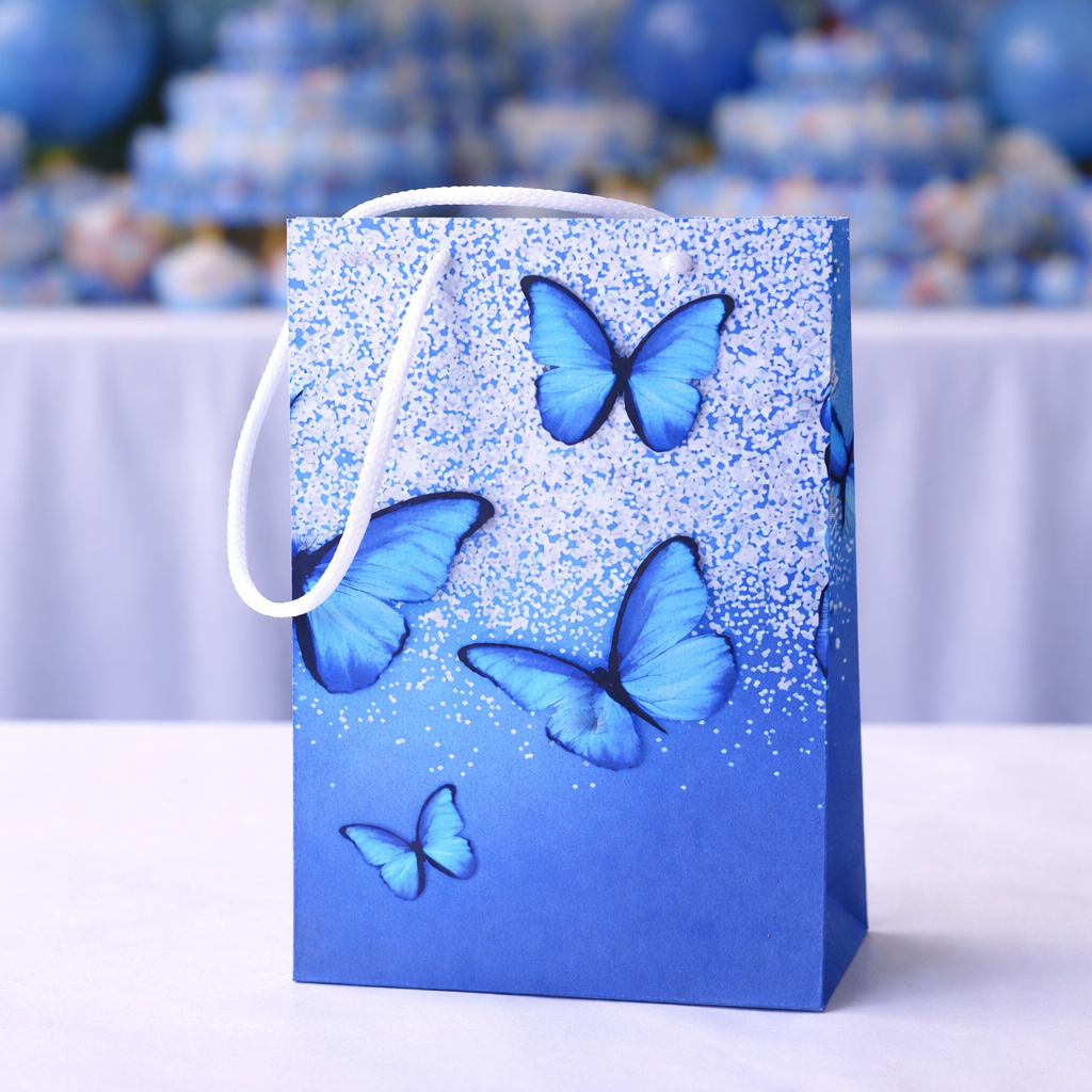 ENVIO IMADIATO -  Sacolinhas Personalizadas - BORBOLETA AZUL - Festa | Lembrancinha | Aniversário - PEGUE E MONTE