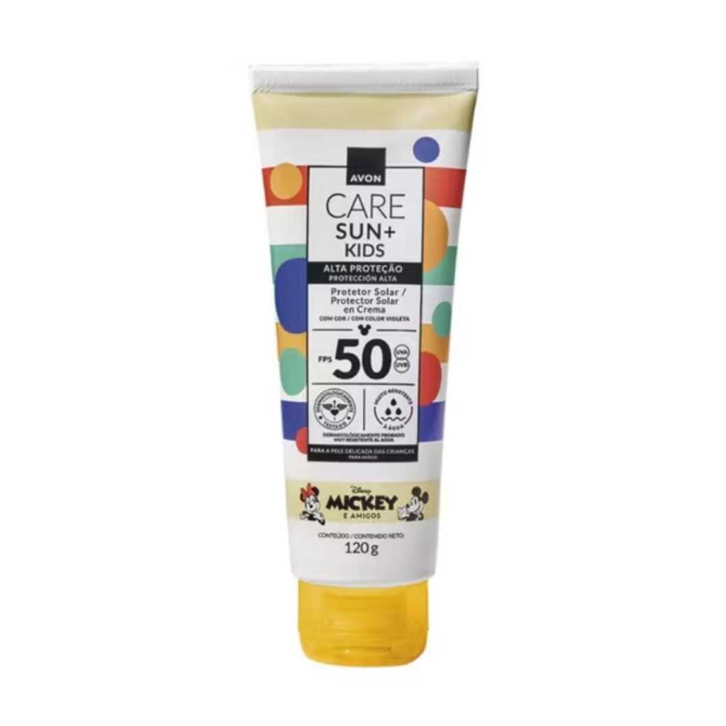 Protetor solar infantil fps 50 com cor Avon Care Sun + Babies & Kids Mickey e amigos 120g