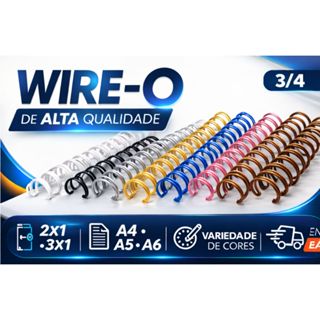 WIRE O PARA ENCADERNAÇÃO 2X1 3/4, A4 e A5 BRANCO,PRETO,PRATA,DOURADO,ROSEGOLD,ROSACLARO E BRONZE em Oferta na Shopee