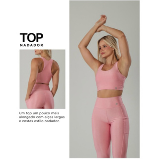 CONJUNTO SHINE Micro Canelado !!Calça cintura com bolsos Laterais e Top Nadador!Elegância e Conforto no seu Treino. em Oferta na Shopee