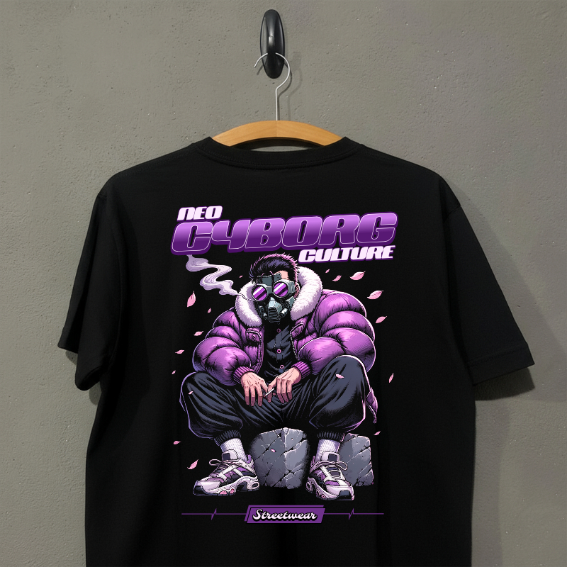 Camiseta Oversized Assalt Streetwear Estampada Moda Urbana Estilo Rua Camisa Larga Manga Curta Jovem