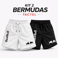 Kit 2 Bermudas Mauricinho Tactel Masculina Shorts Esportivo Red Praia Academia Confortável Verão