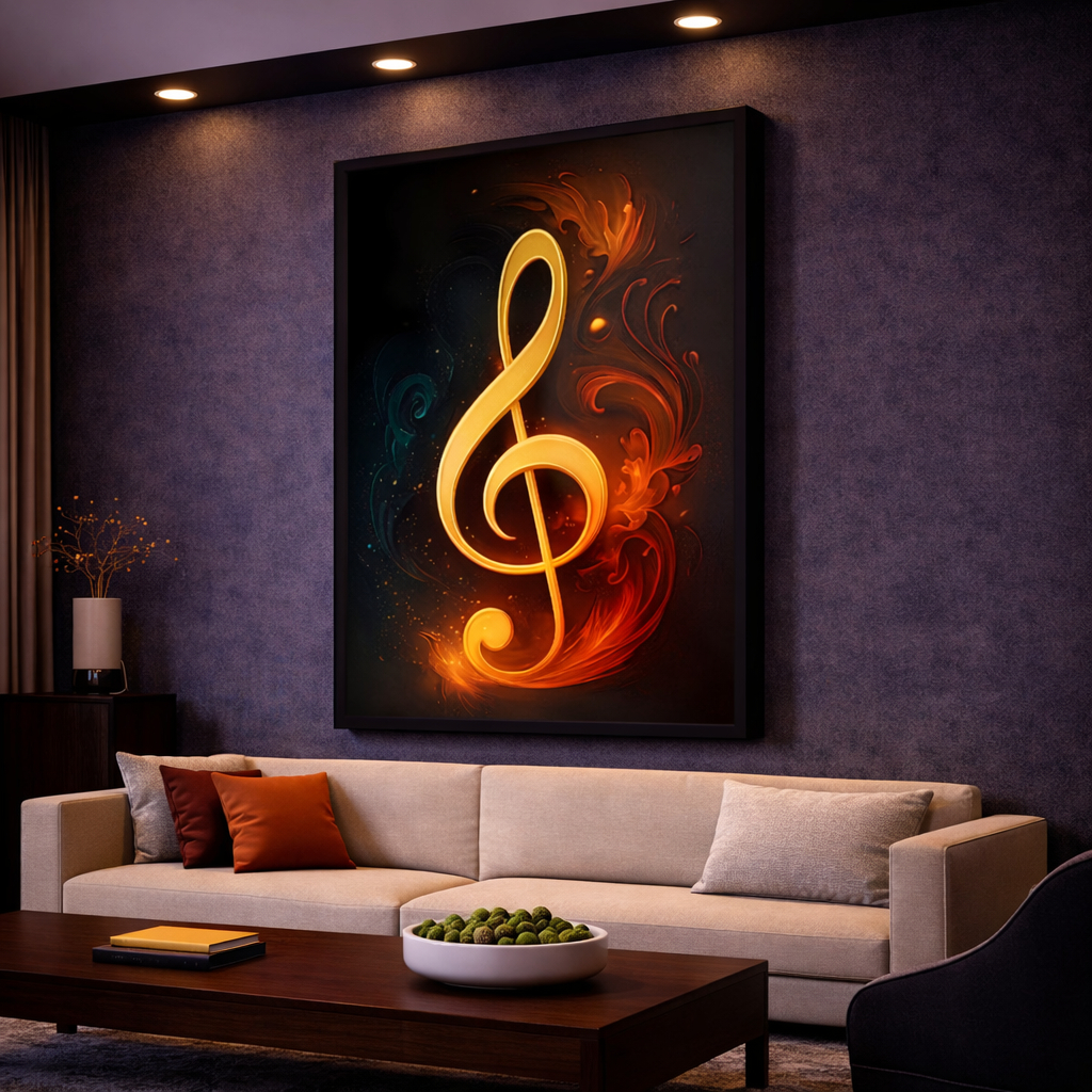 Quadro Decorativo Nota Musical Mosaico Sala Quarto Escritório em Oferta na Shopee