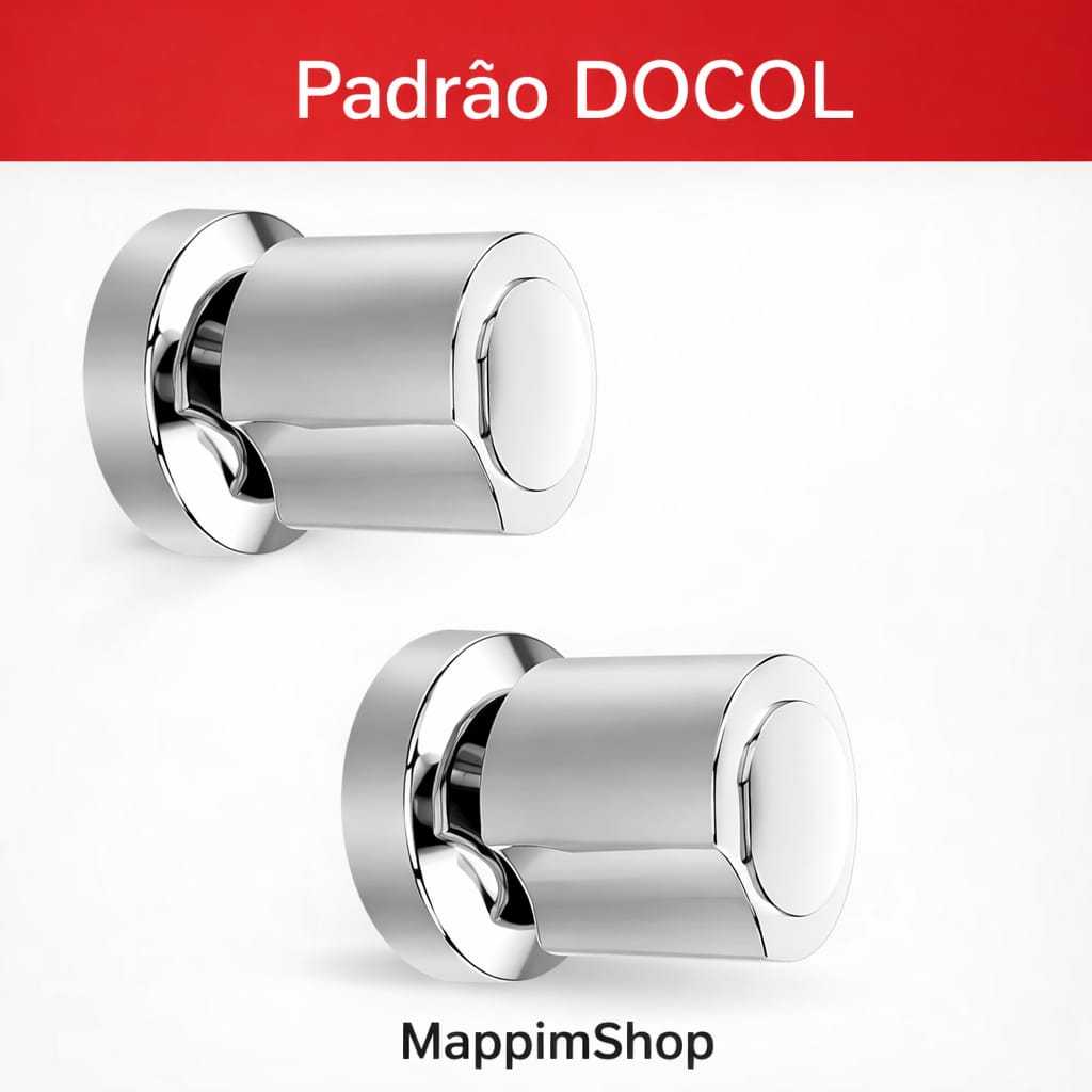 Kit 2 Acabamento Registro DOCOL Cromado para Banheiro Volante Metal 1/2 3/4 Luxo C40 - 20 estrias em Oferta na Shopee