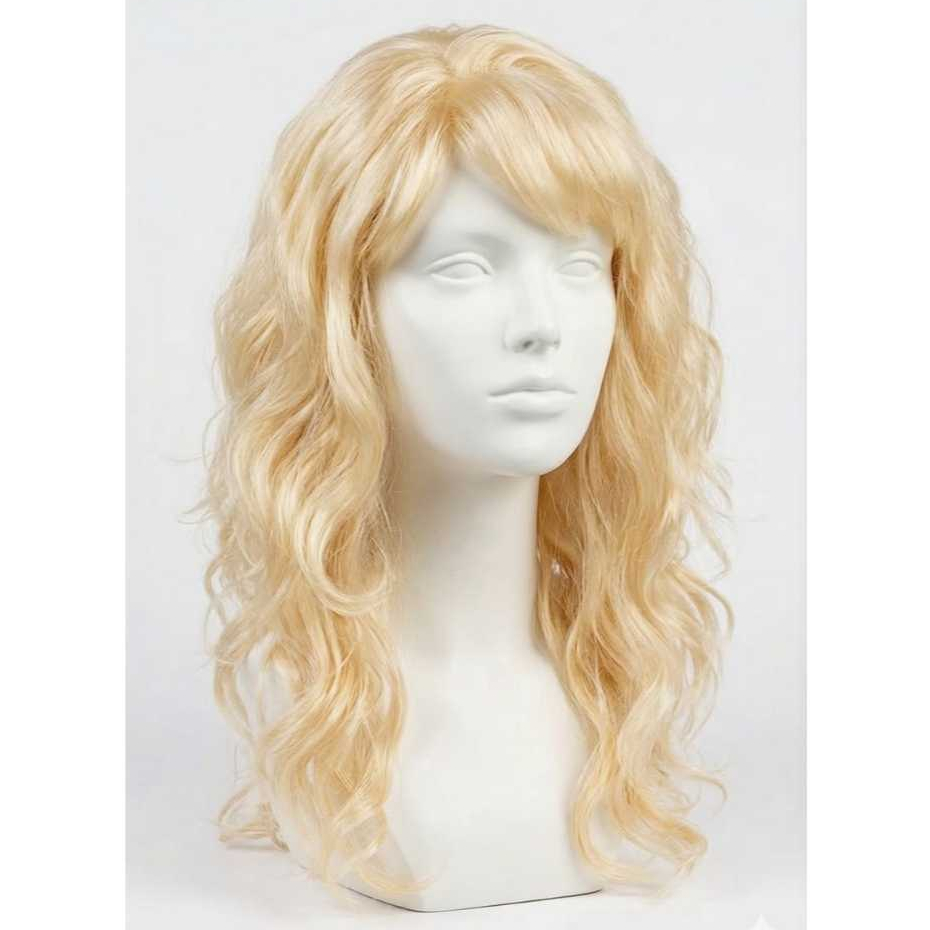 Peruca Fantasia Loira Ondulado Cabelo Cosplay Feminino Menina Festa Carnaval Dourada Longa