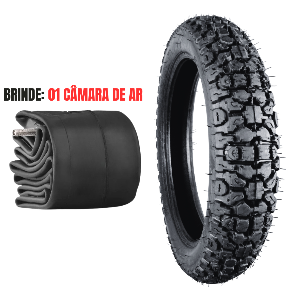 Pneu Moto Bros Traseiro 110/90-17 MR40 Borrachudo Bros 125 150 160 XRE 190 + Câmara de Ar Aro 17