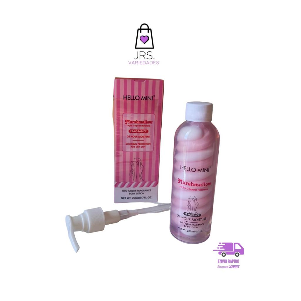 LOÇÃO HIDRATANTE CORPORAL HELLO MINI DE MARSHMALLOW - 24H DE HIDRATAÇÃO , CHEIRO DELICADO E GOSTOSO - ENVIO IMEDIATO