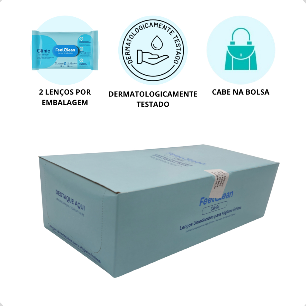 Lenço Umedecido Higiene Íntimo Descartável Neutro C/100un