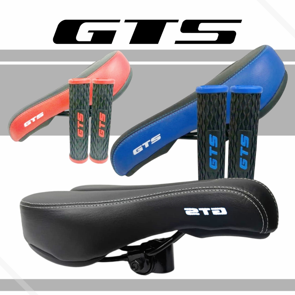 Kit Banco Selim Bike Bicicleta MTB Vazado Confortável Couro GTS + Manopla GTS