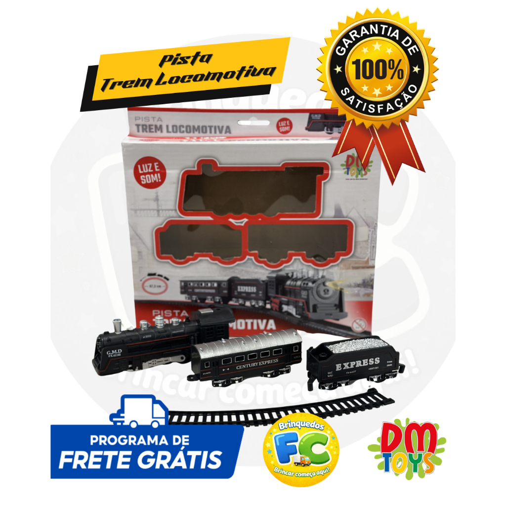 Ferrorama Pista Trem Locomotiva Com Luz