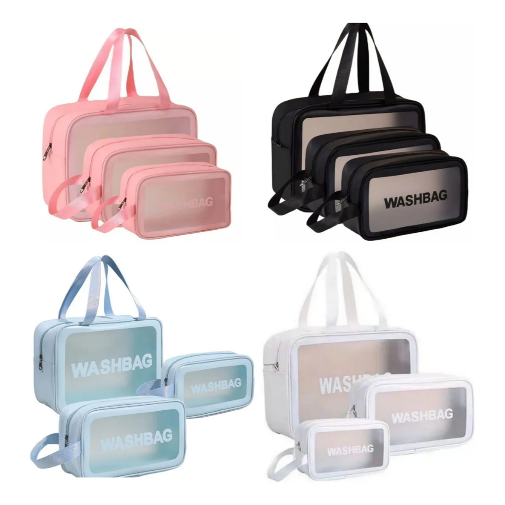 Kit 3 Necessaire Washbag Impermeável Organizador Bolsa Viagem