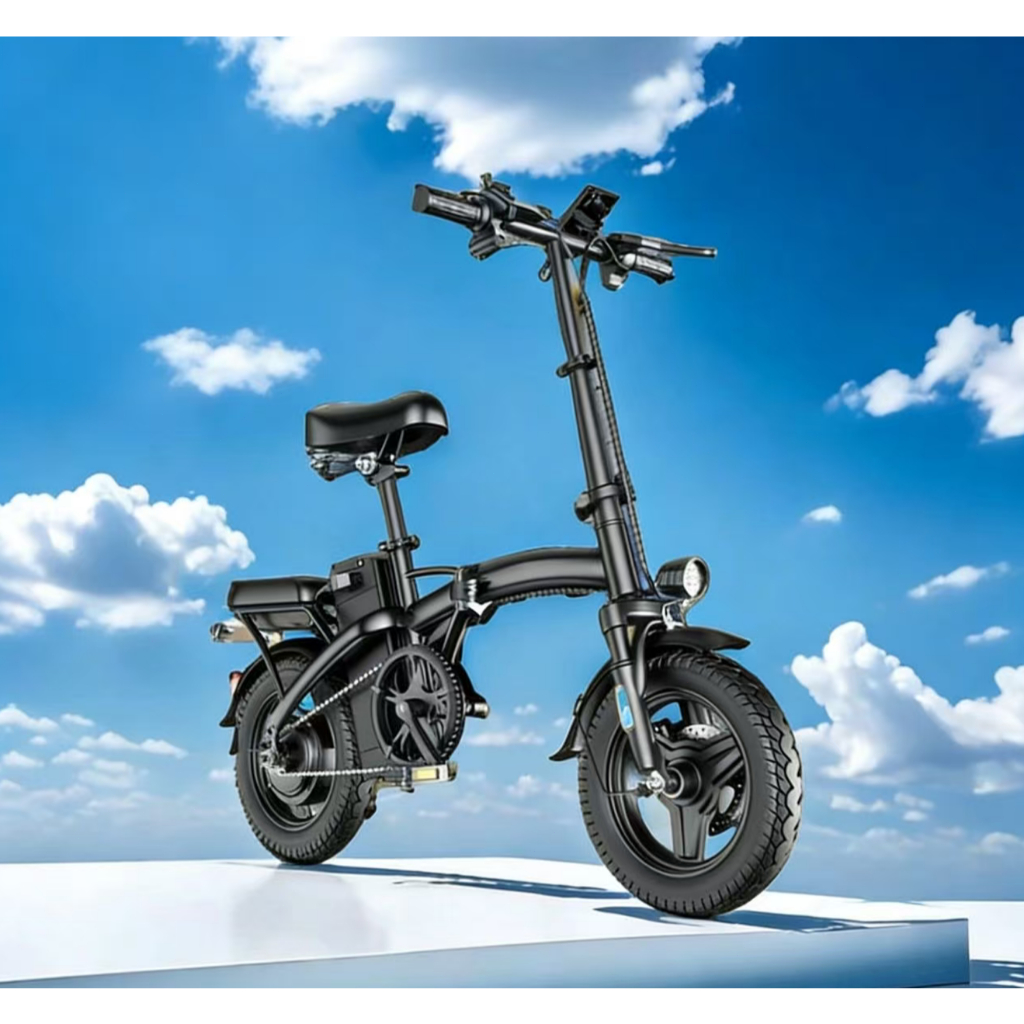 Uma bicicleta elétrica dobrável para a família NUDA, adequada para trabalho ao ar livre e compras em Oferta na Shopee