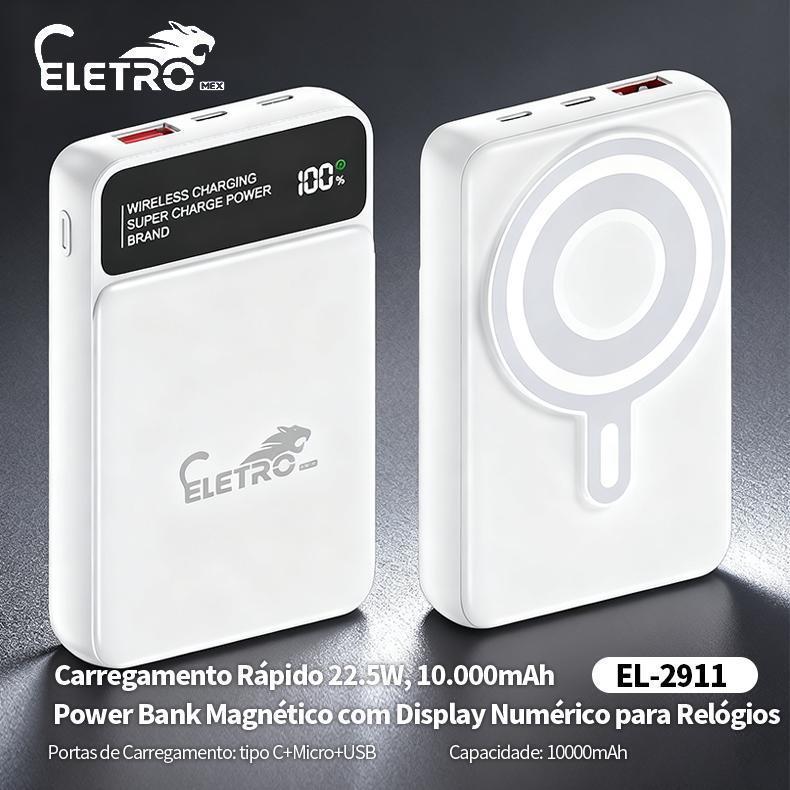Carregador Portátil Indução para iPhone/Android Magsafe Sem fio Bateria Carga 5000mAh/10000mAh