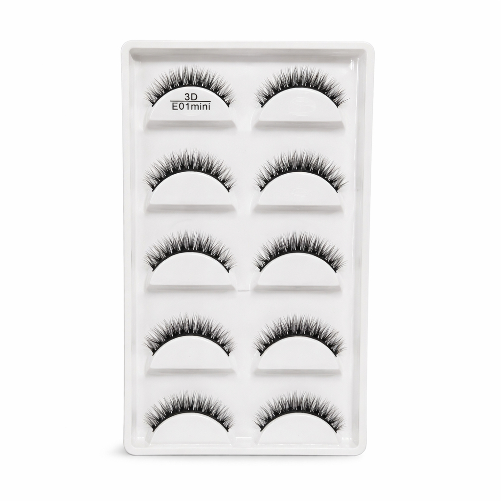 Cilios postiços 3D- E01 MINI - cartela com 05 pares em Oferta na Shopee