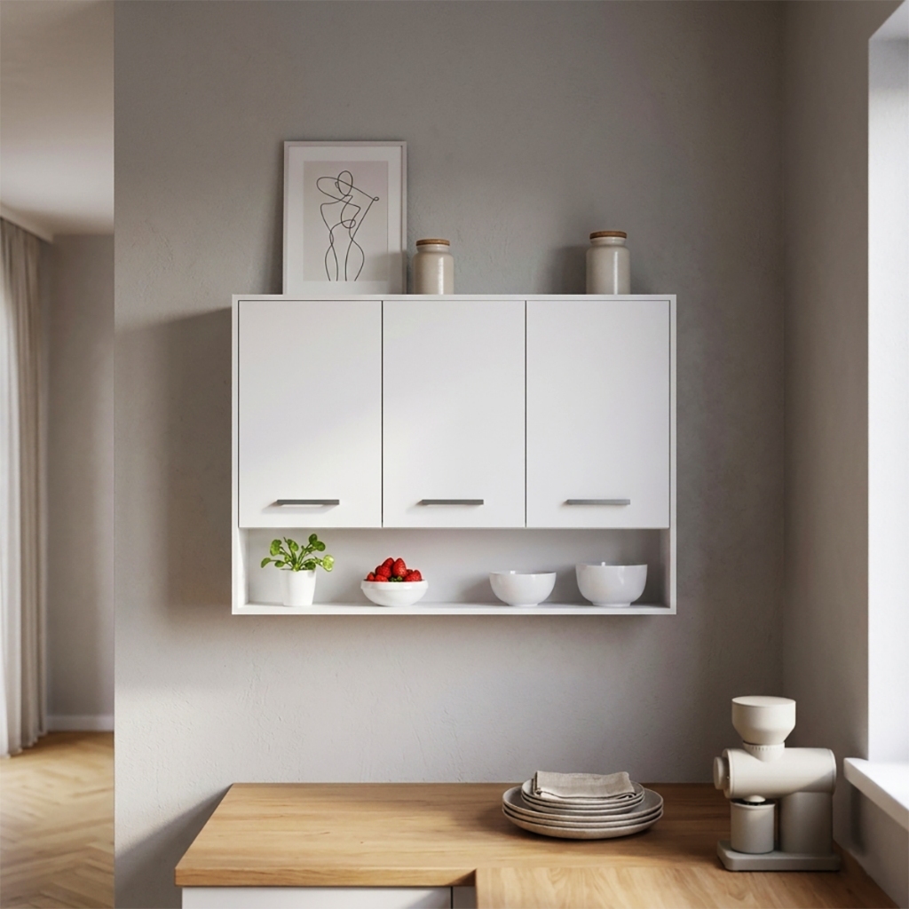 Armário Suspenso Branco 2 Modelos: Ideal Para Organizar Cozinha Lavanderia Escri
