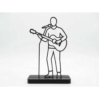 Escultura Decorativa Músico Violonista Violão Item Decorativo para Amantes da Música Professores