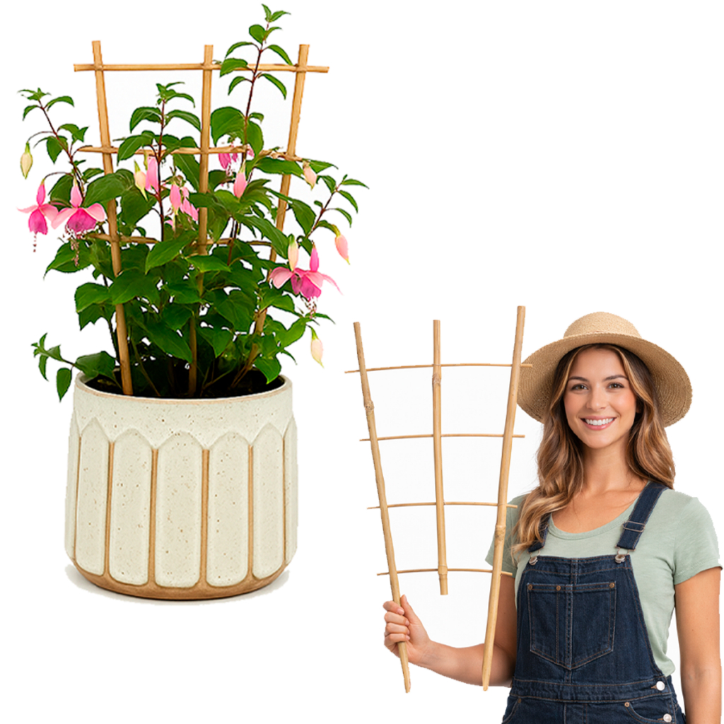Treliça de Bambu 75cm para Plantas Trepadeiras | Suporte Ideal para Hera, Jasmim e Plantas Ornamentais