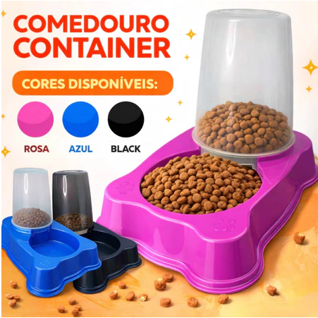 Comedouro de Cachorro Pequeno Médio Porte Bebedouro Automático 1,5 Litros Comedouro 600ml