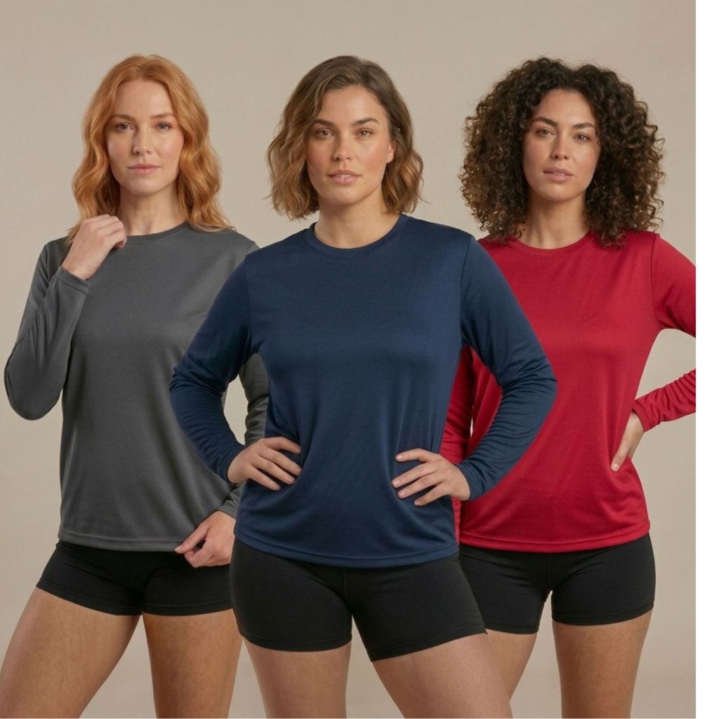 Kit 3 Blusas Uv Feminina Proteção Solar Térmica Plus Size Tam P Ao G3  Segunda Pele Verão Lançamento