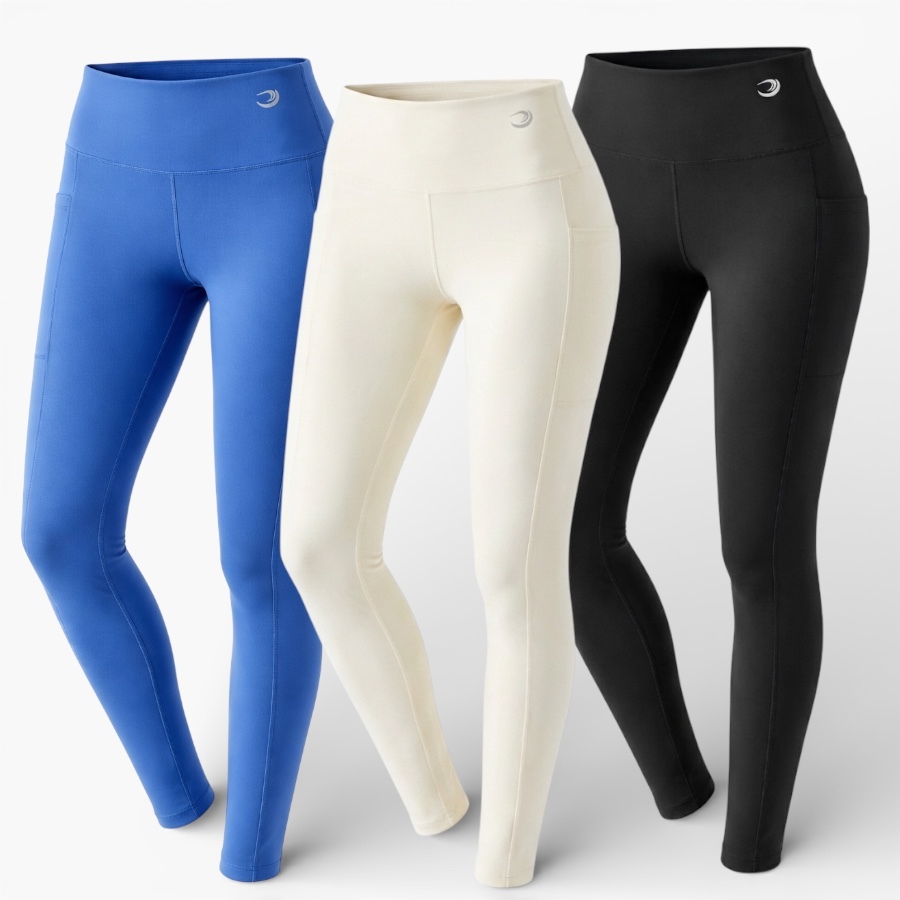 Calça Legging com Bolsos Feminino Treino Poliamida Premium Academia Treino Pernas Slim Luxo Moda Blogueiras