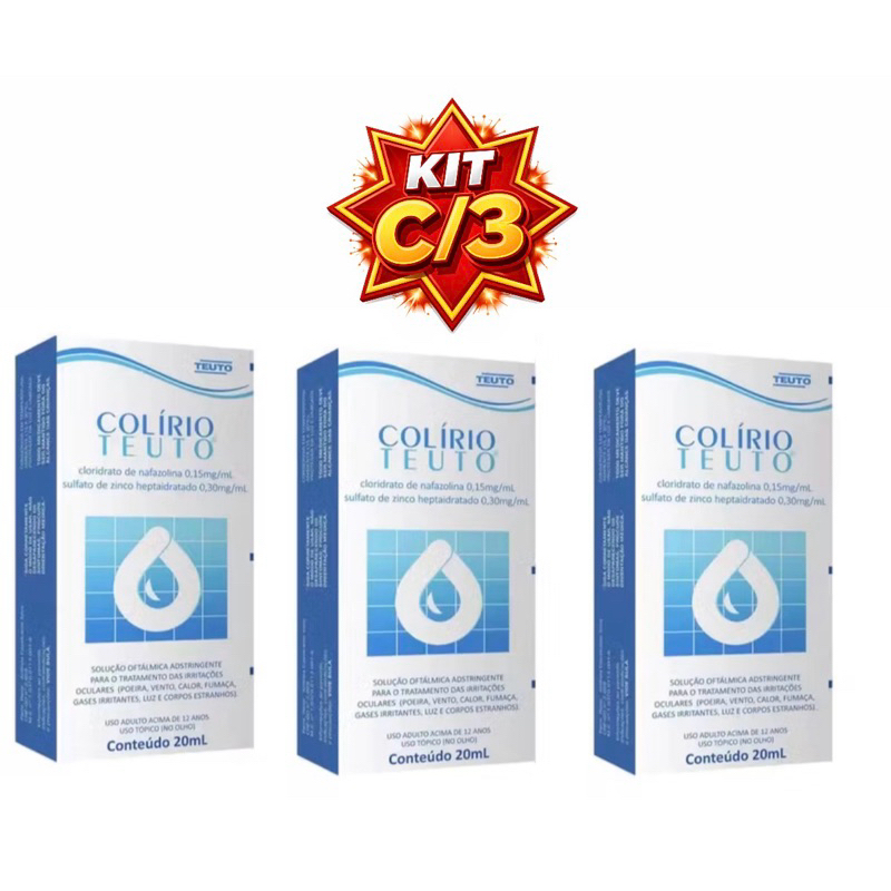 Colírio Teuto 20mL - Kit c/3 ou c/2