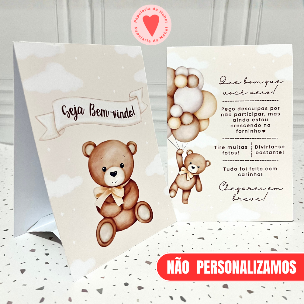 5 a 40 Centro de Mesa - PEGUE E MONTE - CHÁ REVELAÇÃO URSINHO BEGE- Plaquinha Agradecimento - Decoração Chá de bebê em Oferta na Shopee