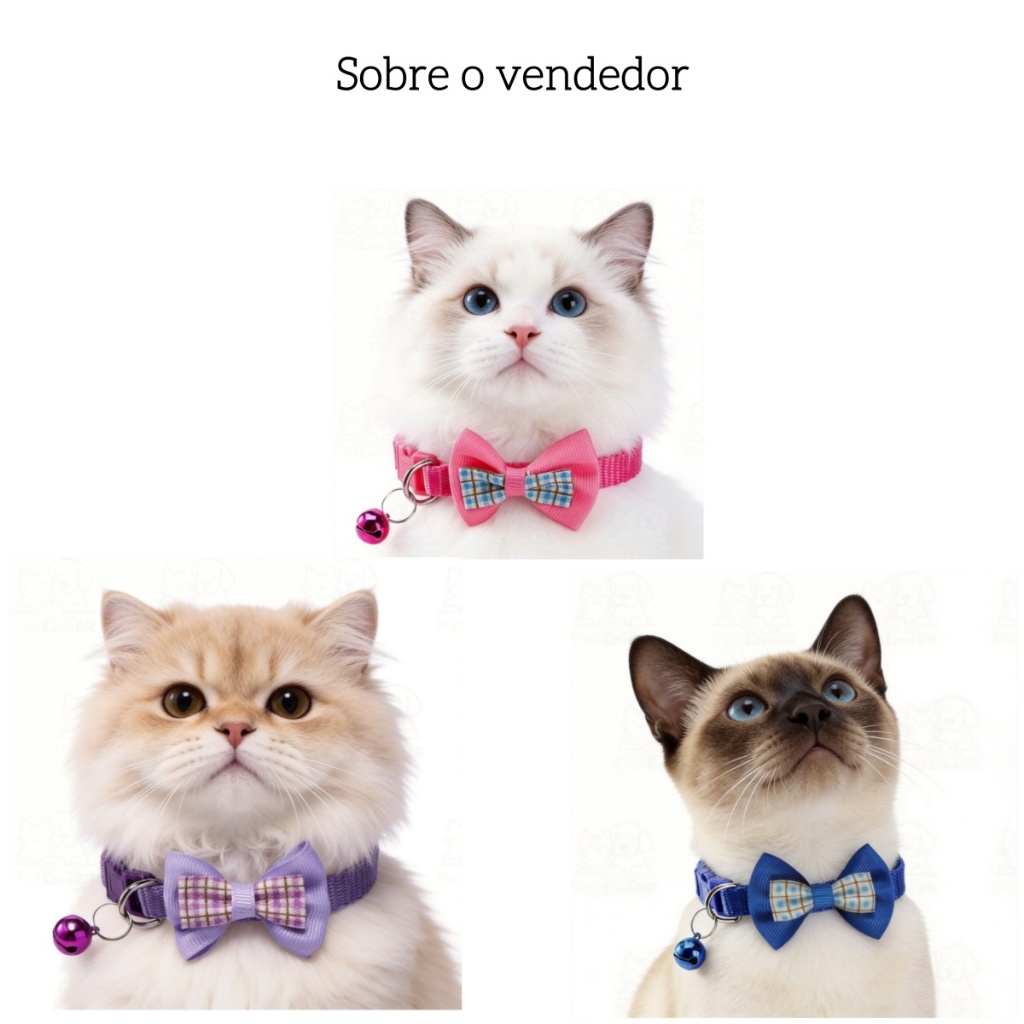 Coleira Ajustável para Gatos com Laço Quadriculado e Pingente – Nylon para Porte Pequeno e Médio | Pronta entrega em Oferta na Shopee