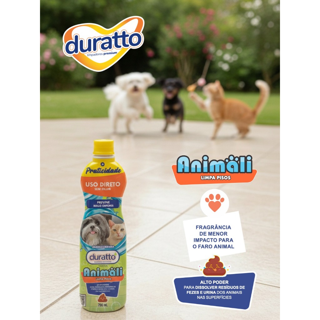 Limpador Pisos Porcelanatos Uso Diário Pet 750ml Duratto