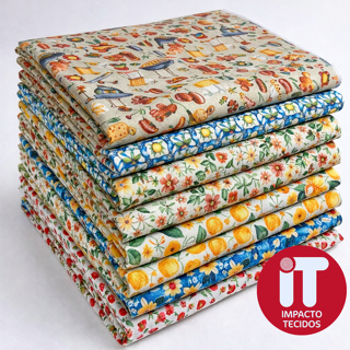 Tecido Tricoline 100% Algodão Estampado 1m x 1,50m Patchwork Costura Artesanato Alta Qualidade em Oferta na Shopee