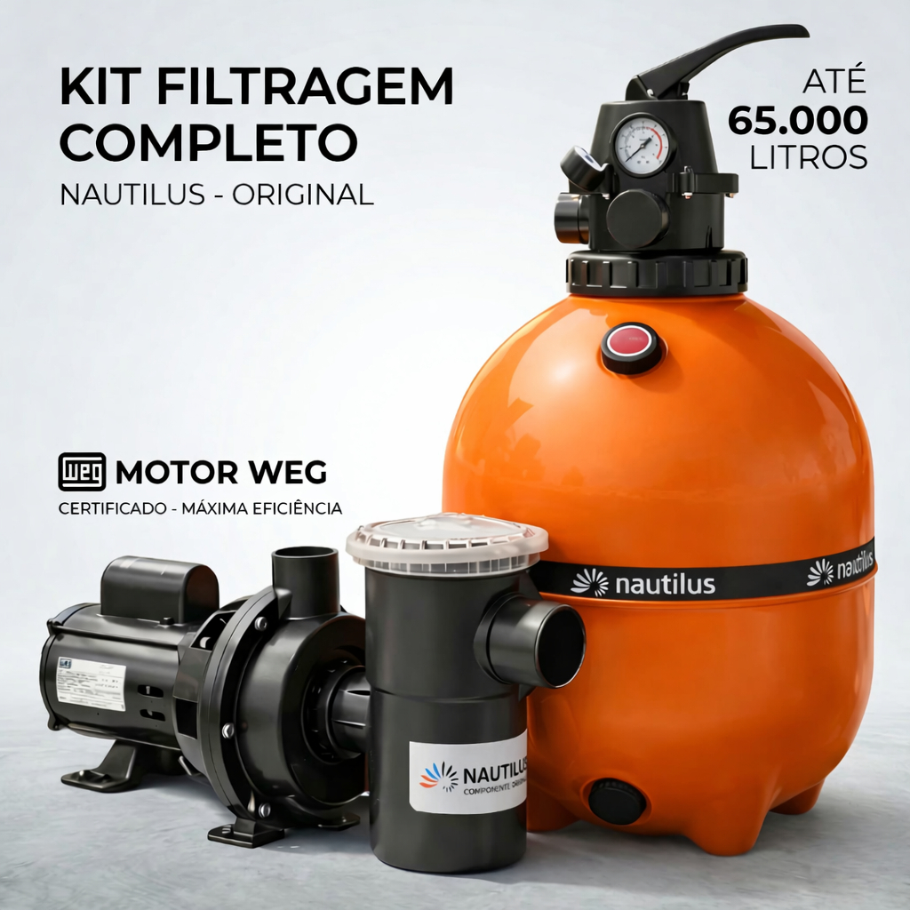 Filtro E Bomba Nautilus Weg Para Piscinas Até 65 Mil Litros 127/220V em Oferta na Shopee