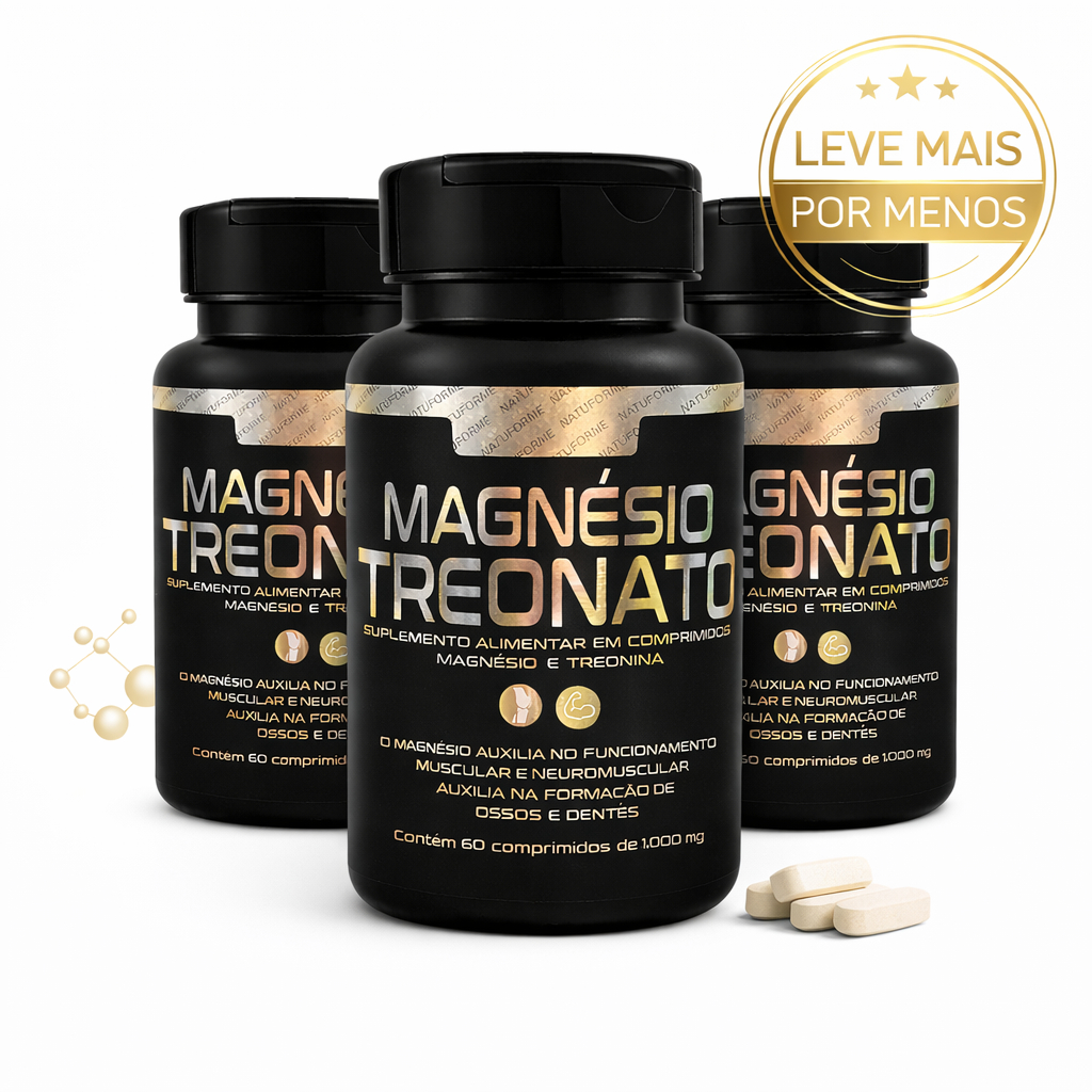 Magnésio Treonato Suplemento Alimentar 1000mg 60 Comprimidos Memória, Foco e Concentração em Oferta na Shopee