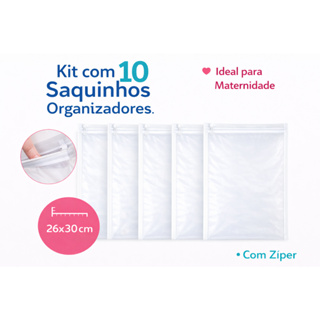 Kit 10 Saquinhos Organizadores Com Zíper Multiuso Envelope Maternidade Necessaire em Oferta na Shopee