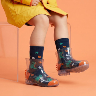 Galocha Infantil Menino Bota de Chuva + Meia Dino Divertida Confortável em Oferta na Shopee