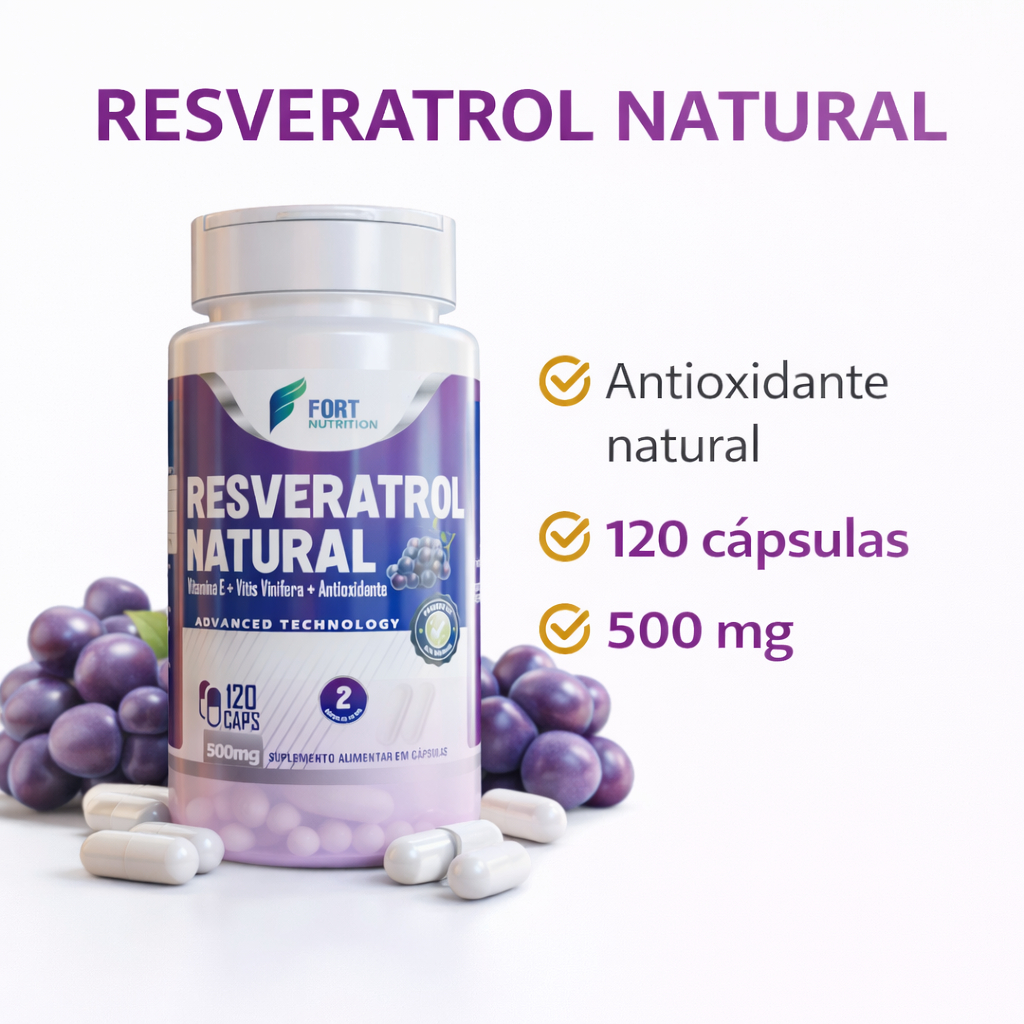Suplemento Legitimo Resveratrol Natural 100% Original 120 Capsulas 500Mg Trans  Envio Rápido