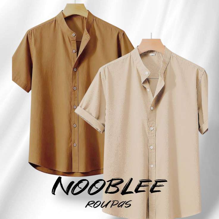 KIT 2 Camisa Gola Padre FINO VISCOLINHO Leve Fresco Masculina Manga Curta