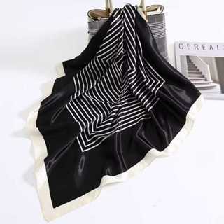 Lenço Seda Cetim Listrado 90x90cm Brilho Sofisticado Toque Macio Versatilidade Top Cropped Turbante em Oferta na Shopee