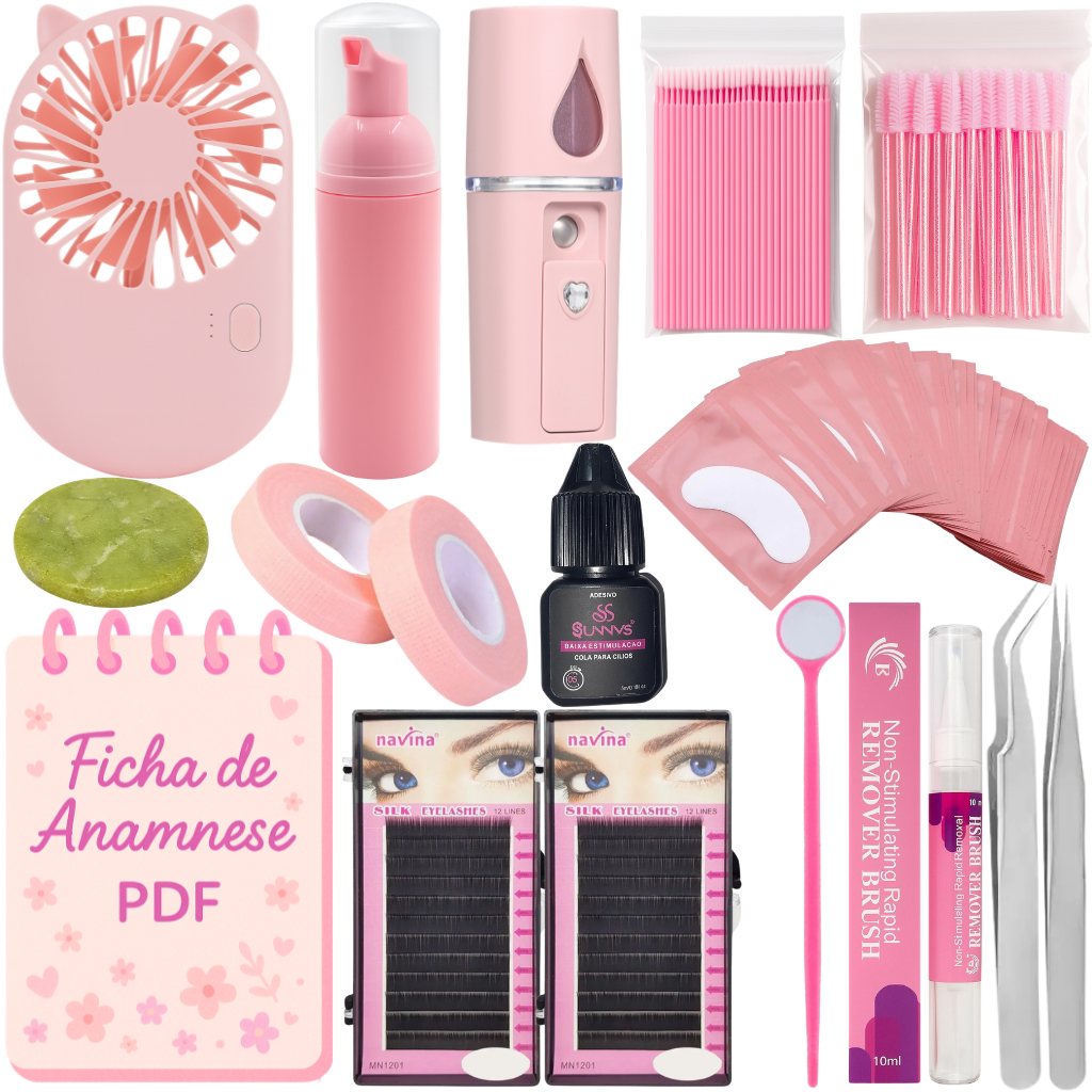 Kit Treino Extensão Cílios Profissional Curso Alongamento Cilios Kit Completo Cilios em Oferta na Shopee