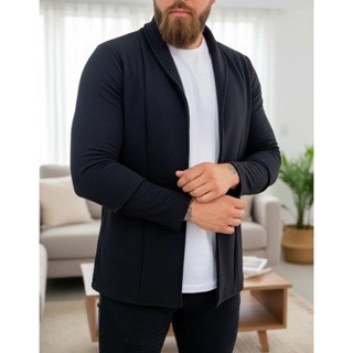 Cardigan Blazer Comprido Longo Masculino Casaco Manga Longa em Oferta na Shopee