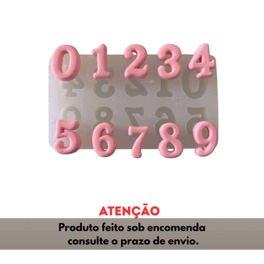 Molde de Silicone para apliques de Artesanato - Numerais em Oferta na Shopee