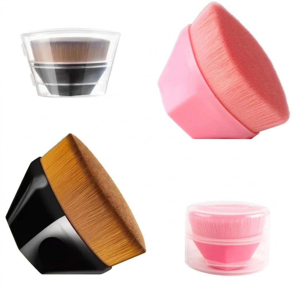 Pincel Hexágono Adequado Para Base, BB Cream/Blush Em Pó ,Maquiagem Facial/Preto ou Rosa