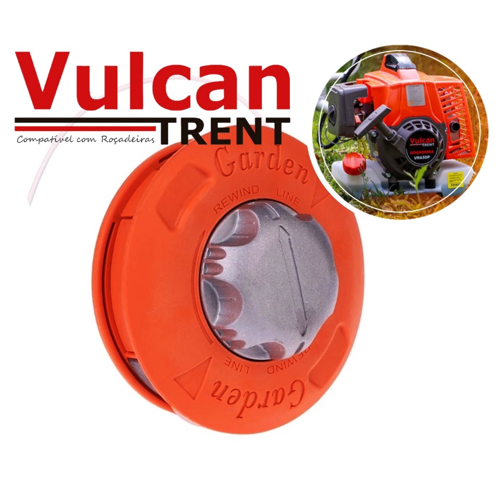 Carretel De Nylon Automático Rosca M10 Para Roçadeira Vulcan 26cc 33cc 40cc 43cc 52cc 62cc