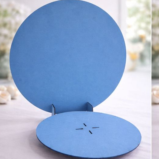 Kit Mini Painel Redondo 40cm + Bandeja 30cm em MDF - Rosa, Azul ou Amadeirado