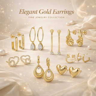 Kit Brincos Femininos Banhados a Ouro 18K com Zircônia – Vários Modelos Elegantes e Delicados em Oferta na Shopee