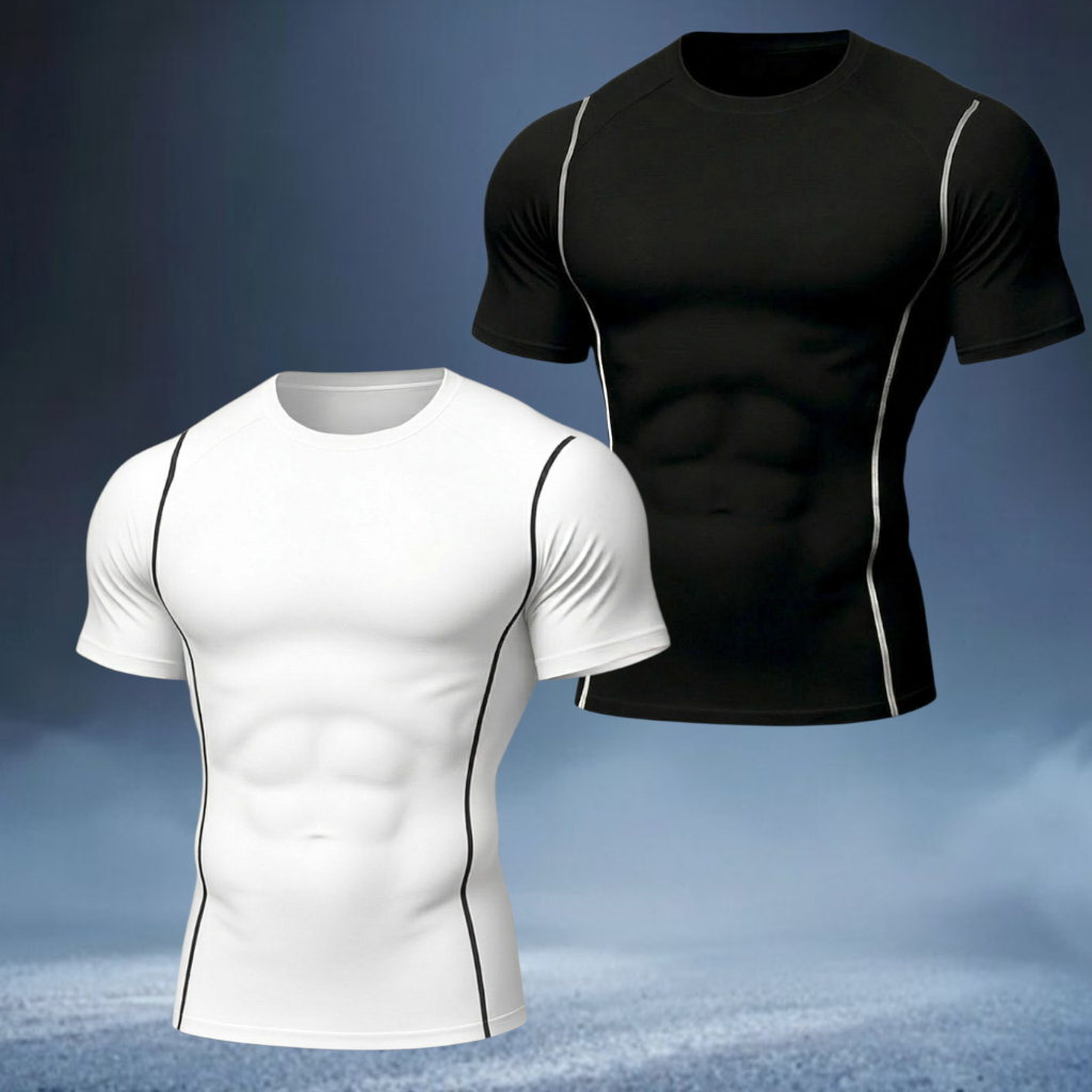 Blusa de Compressão Esportiva Masculina Manga Curta Estampada para Musculação em Oferta na Shopee