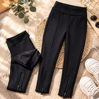Calça Legging Montaria Infantil Feminina Flanelada Preta com Zíper | Inverno Confortável Menina Tam 4 ao 10 em Oferta na Shopee
