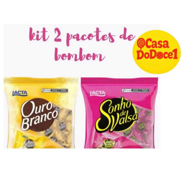 Kit Bombom Ouro Branco 1kg + Sonho de Valsa 1kg | Lacta Original | Combo Econômico | Pronta Entrega 🍫